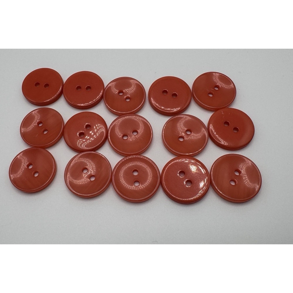 Chicos Coral Orange Designer Button Lot 15 Loose Round Buttons Repairing Clothes